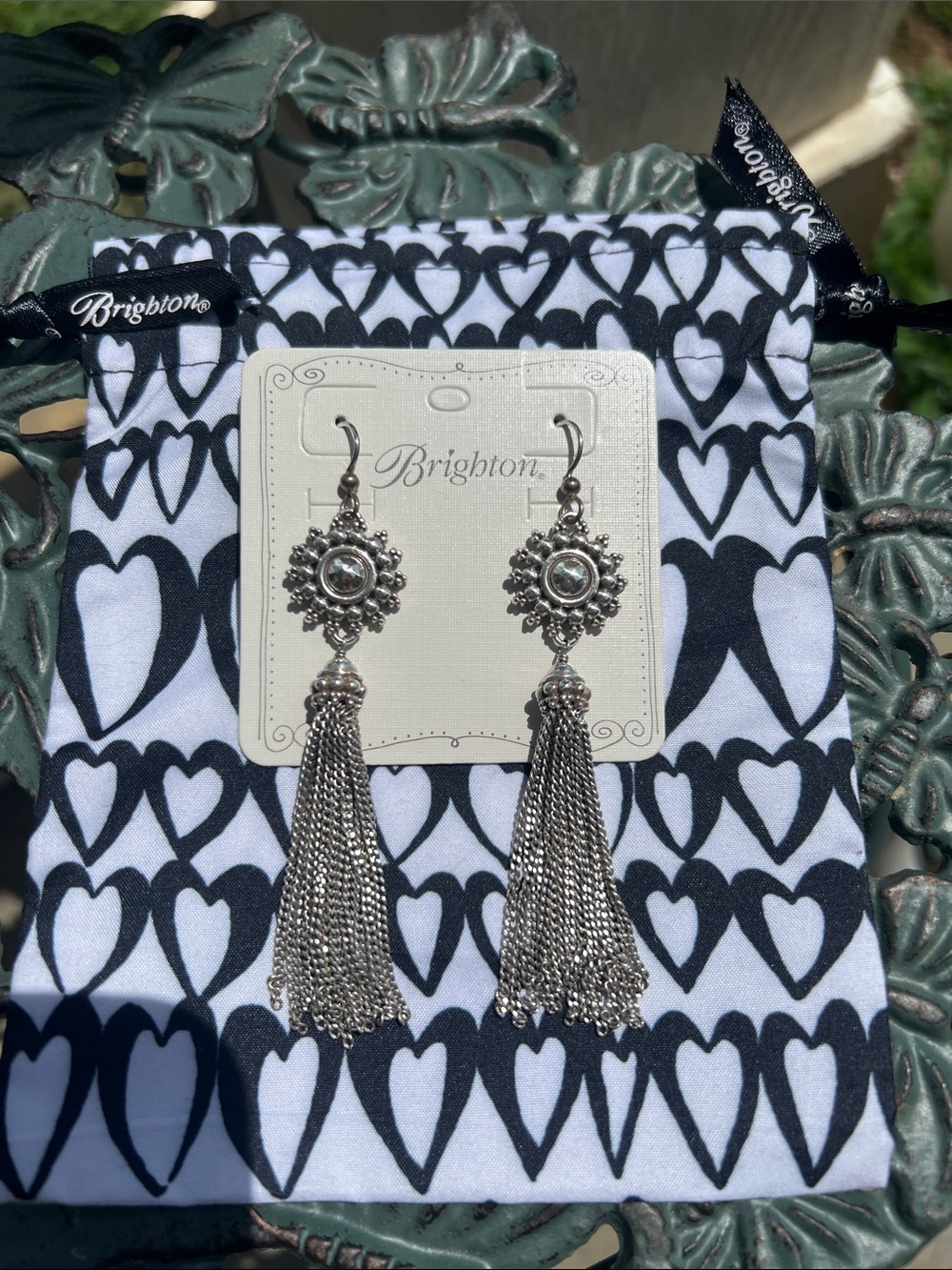 Brighton Silver Tassel Dangle Earrings